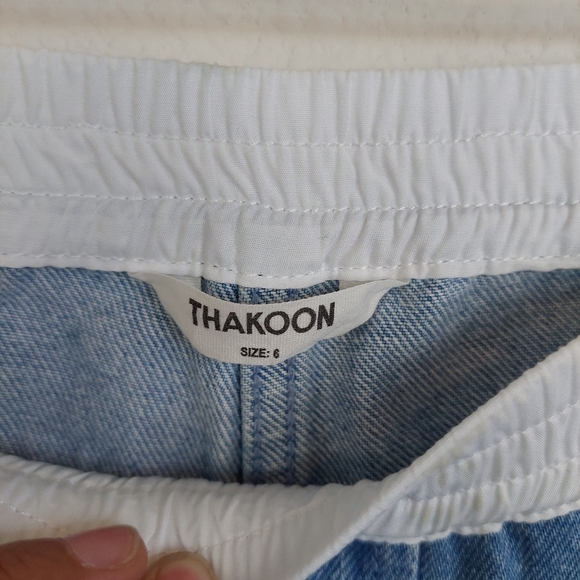 Thakoon Smocked Waist Wide Leg Denim Size 6 - Picture 6 of 13